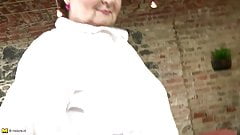 Amateur grandmother with big thirsty vagina