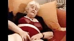 old grandmother playing