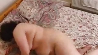 Hairy bbw wife masturbates on bed